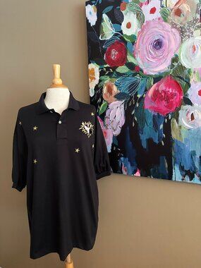 Retro Bowling Shirt Black XL Star Graphic Rockabilly